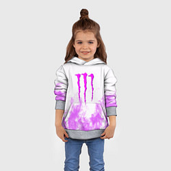 Толстовка-худи детская Monster energy neon flame, цвет: 3D-меланж — фото 2