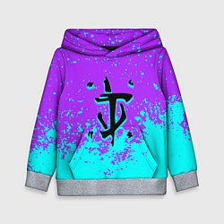 Толстовка-худи детская Doom краски неон лого, цвет: 3D-меланж