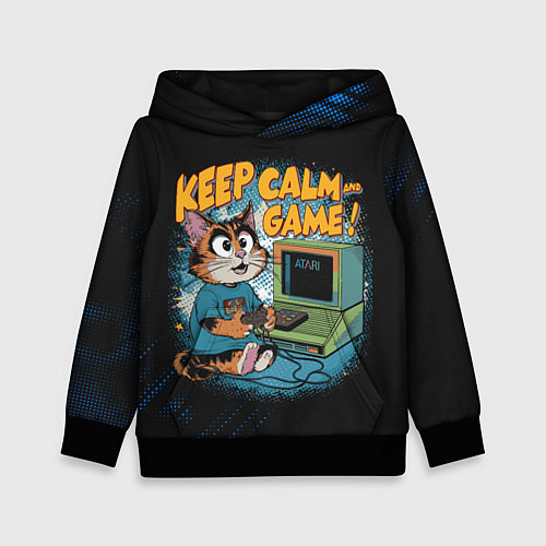 Детская толстовка Котик игроман / 3D-Черный – фото 1