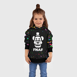 Толстовка-худи детская FNAF конфети, цвет: 3D-черный — фото 2