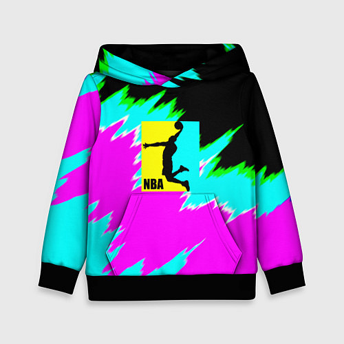 Детская толстовка NBA неоновые краски текстура / 3D-Черный – фото 1