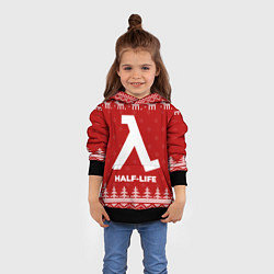 Толстовка-худи детская Новогодний Half-Life с оленями, цвет: 3D-черный — фото 2