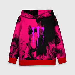 Детская толстовка Monster energy fire pink