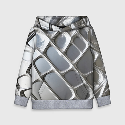 Детская толстовка Полированный металл серебряный / 3D-Меланж – фото 1