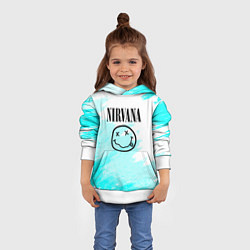 Толстовка-худи детская Nirvana rock music color, цвет: 3D-белый — фото 2