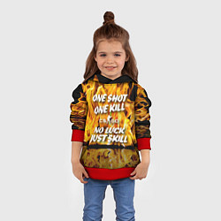 Толстовка-худи детская Counter Strike - motto flame, цвет: 3D-красный — фото 2