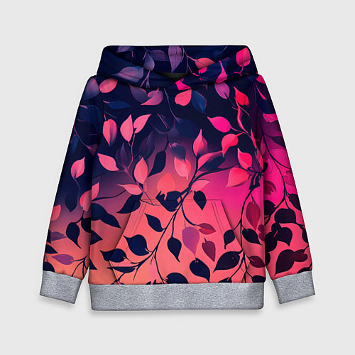 Детская толстовка Листья на градиентном фоне -нейросеть / 3D-Меланж – фото 1
