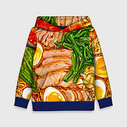 Толстовка-худи детская Суп рамен, цвет: 3D-синий