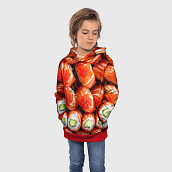 Толстовка-худи детская Филадельфия с красной икрой, цвет: 3D-красный — фото 2