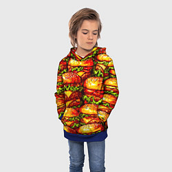 Толстовка-худи детская Бургеры, цвет: 3D-синий — фото 2