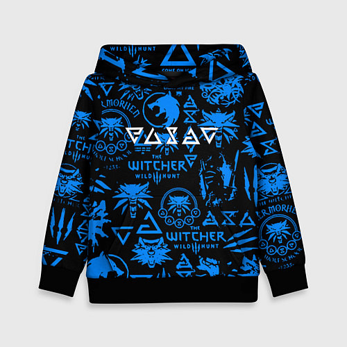 Детская толстовка The Witcher logo pattern / 3D-Черный – фото 1