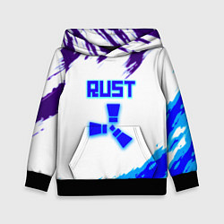 Толстовка-худи детская Rust неоновые краски, цвет: 3D-черный