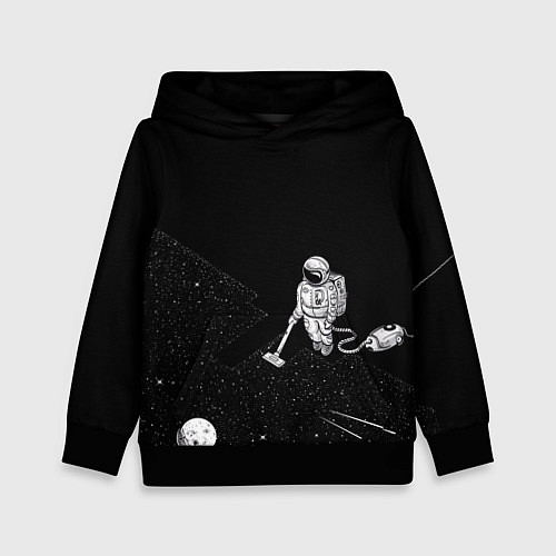 Детская толстовка Космонавт и звезды / 3D-Черный – фото 1