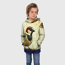 Толстовка-худи детская Воробушек, цвет: 3D-синий — фото 2