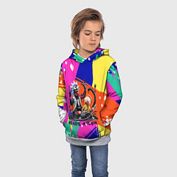 Толстовка-худи детская Rick-Venom and Morty - rock group, цвет: 3D-меланж — фото 2