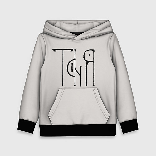 Детская толстовка Вязью Таня - чёрная надпись / 3D-Черный – фото 1