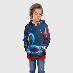 Толстовка-худи детская Синий утенок, цвет: 3D-красный — фото 2
