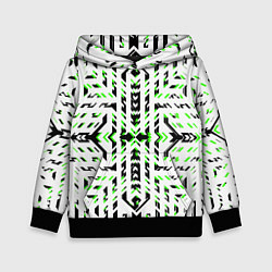 Детская толстовка Чёрно-зелёный диагональные полосы на белом фоне