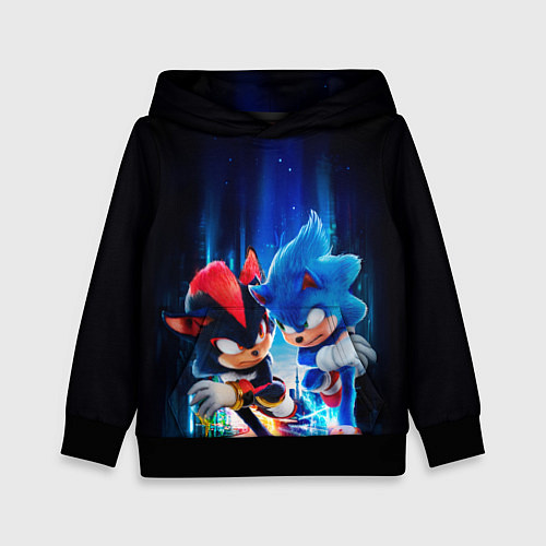 Детская толстовка Соник и Шэдоу бегут наперегонки / 3D-Черный – фото 1