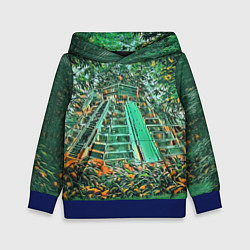 Толстовка-худи детская Башня в джунглях, цвет: 3D-синий