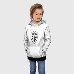 Толстовка-худи детская Leeds United white poly, цвет: 3D-черный — фото 2