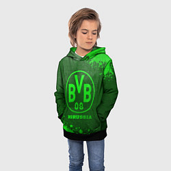 Толстовка-худи детская Borussia - green gradient, цвет: 3D-черный — фото 2