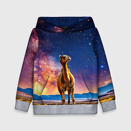 Детская толстовка Верблюд и звездное небо / 3D-Меланж – фото 1