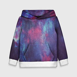 Толстовка-худи детская Тай-дай космос, цвет: 3D-белый
