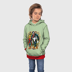 Толстовка-худи детская Venom and Spider-Trump - meme, цвет: 3D-красный — фото 2