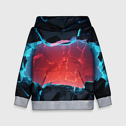 Толстовка-худи детская Неоновая разбитая стена - текстура, цвет: 3D-меланж