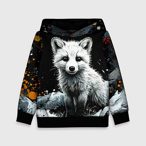 Детская толстовка Песец на черном / 3D-Черный – фото 1