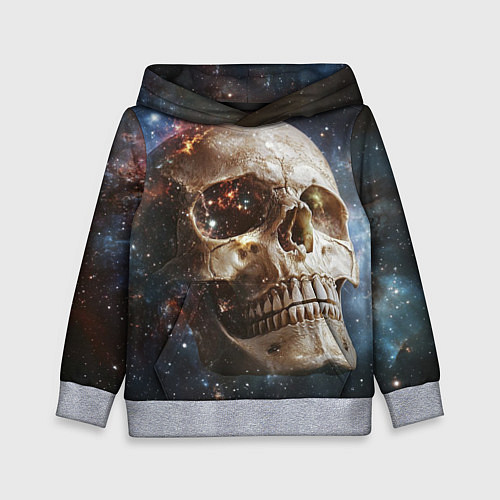 Детская толстовка Череп - космос / 3D-Меланж – фото 1