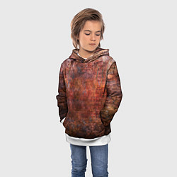 Толстовка-худи детская Абстракция - rusty wall, цвет: 3D-белый — фото 2