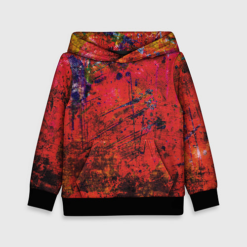 Детская толстовка Абстракция - dark red grunge / 3D-Черный – фото 1