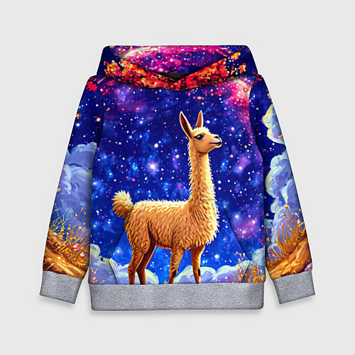 Детская толстовка Лама и звездное небо / 3D-Меланж – фото 1