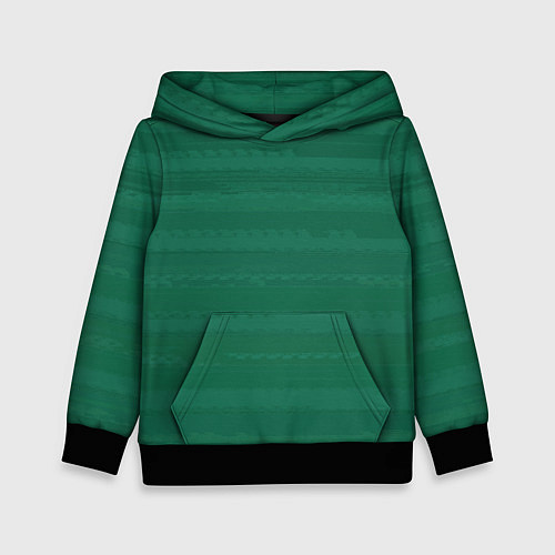 Детская толстовка Тёмный зелёный текстурные полосы / 3D-Черный – фото 1