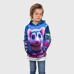 Толстовка-худи детская Малыш опоссум, цвет: 3D-белый — фото 2