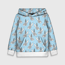 Детская толстовка Заяц со снежинками