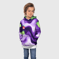 Толстовка-худи детская Фиолетовый камуфляж Россия, цвет: 3D-белый — фото 2