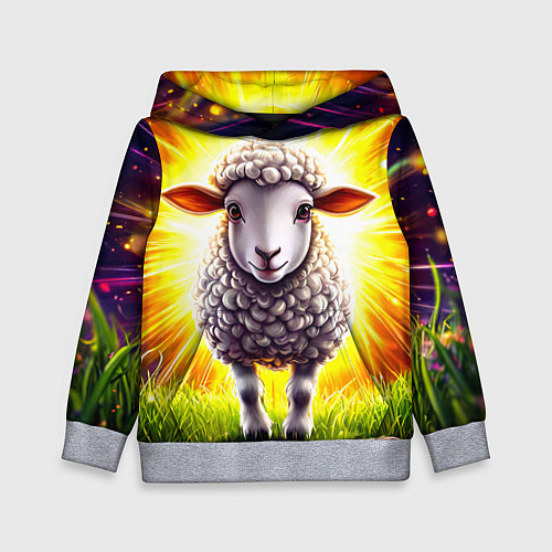 Детская толстовка Овечка в ярких лучах / 3D-Меланж – фото 1