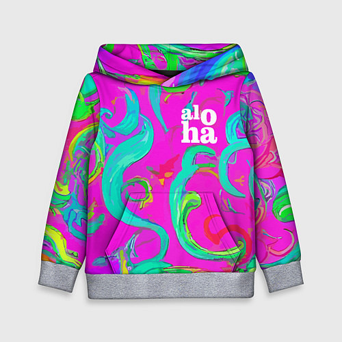 Детская толстовка Abstract floral pattern - aloha / 3D-Меланж – фото 1