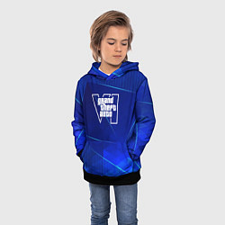 Толстовка-худи детская GTA6 blue poly, цвет: 3D-черный — фото 2