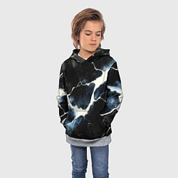 Толстовка-худи детская Разлом плит в виде молнии, цвет: 3D-меланж — фото 2