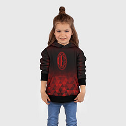 Толстовка-худи детская AC Milan red poly, цвет: 3D-черный — фото 2