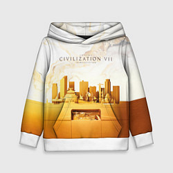 Толстовка-худи детская Civilization VII, цвет: 3D-белый