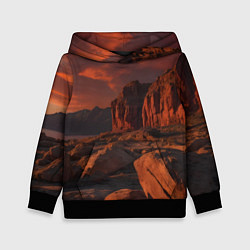 Толстовка-худи детская Ночной каньон, цвет: 3D-черный