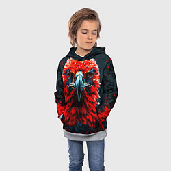 Толстовка-худи детская Атланта Хокс красный орел, цвет: 3D-меланж — фото 2