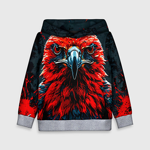 Детская толстовка Атланта Хокс красный орел / 3D-Меланж – фото 1
