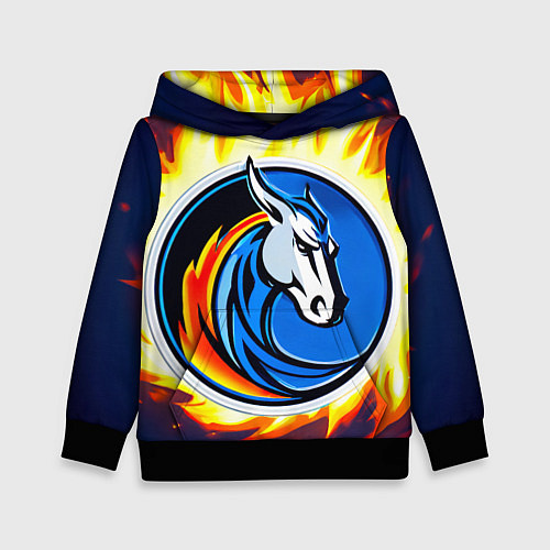 Детская толстовка Даллас Маверикс в огне / 3D-Черный – фото 1