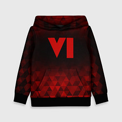 Толстовка-худи детская GTA 6 red poly, цвет: 3D-черный